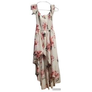 Women's Summer Floral Print Flowy A Line Dresses Sleeveless Smocked Off Shoulder